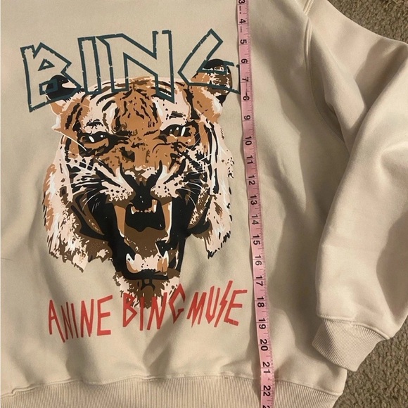 Anine Bing Cream Tiger Crewneck Sweatshirt - Picture 12 of 13
